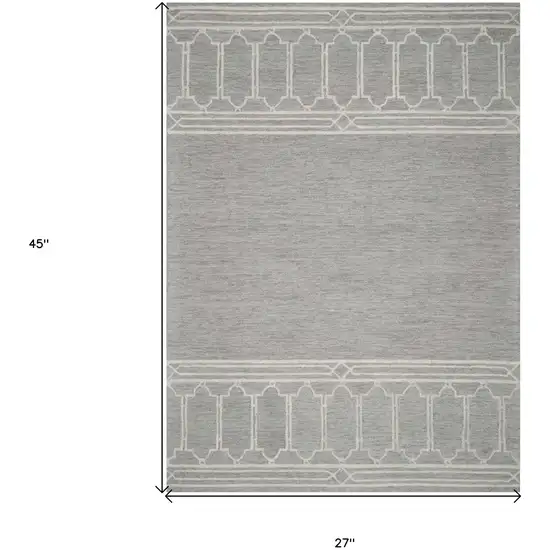 Wool Grey Area Rug Photo 3