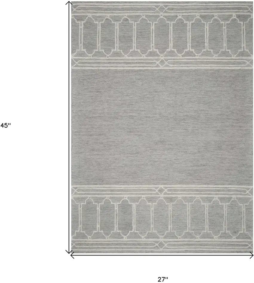 Wool Grey Area Rug Photo 3