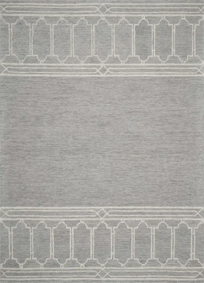 Wool Grey Area Rug Photo 6