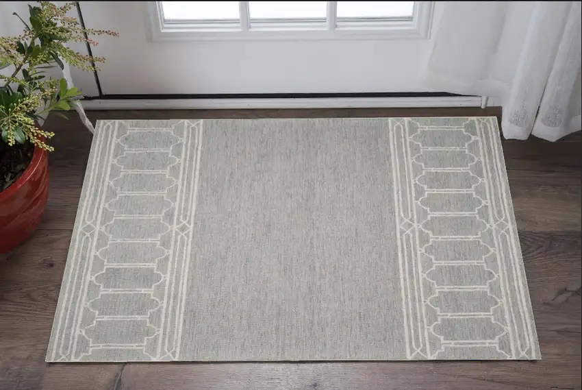 Wool Grey Area Rug Photo 1