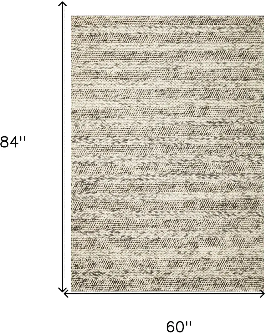 Wool Grey Area Rug Photo 4