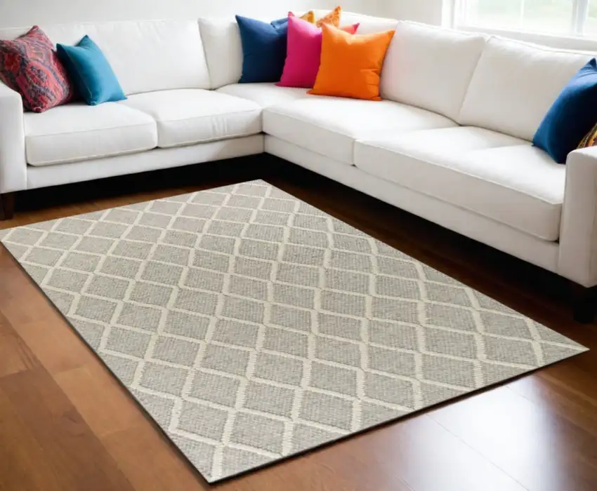 Wool Grey Area Rug Photo 2