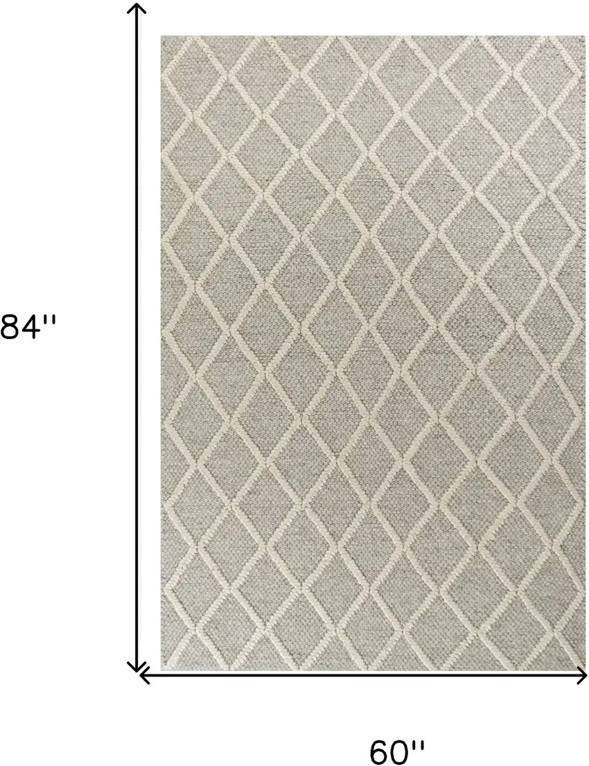 Wool Grey Area Rug Photo 5