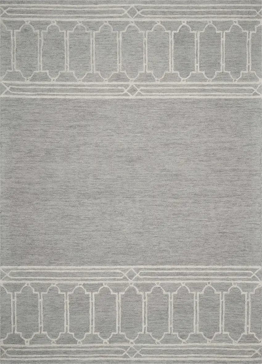 Wool Grey Area Rug Photo 6