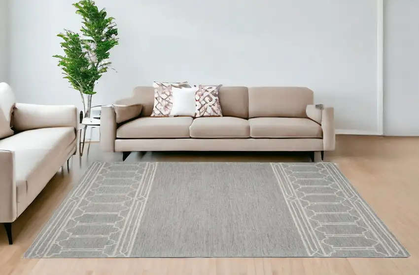 Wool Grey Area Rug Photo 1