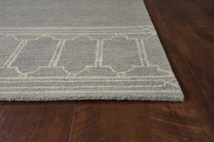 Wool Grey Area Rug Photo 5