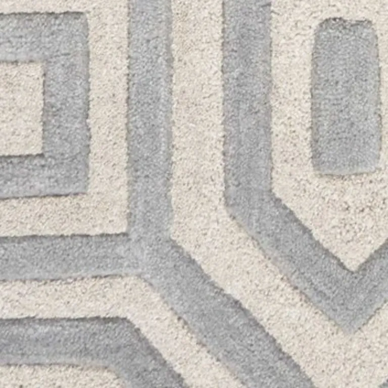 Wool Grey Area Rug Photo 4