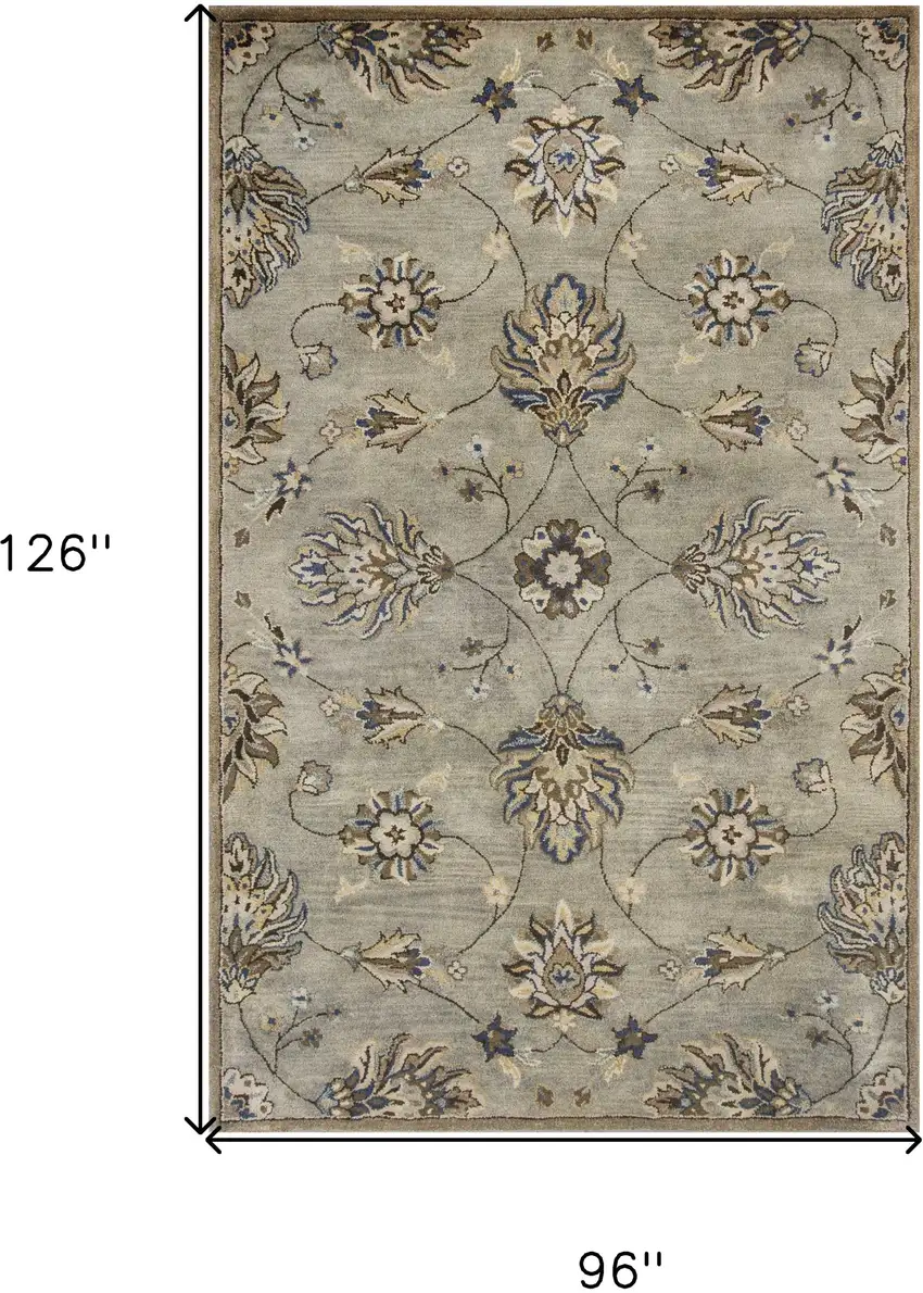 6 Wool Grey Area Rug Photo 9