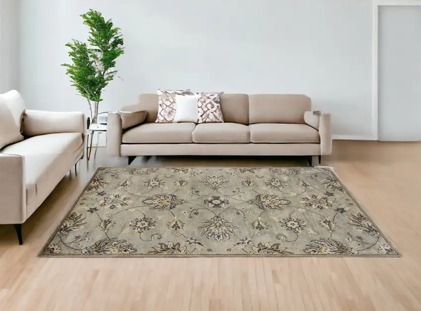 6 Wool Grey Area Rug Photo 2