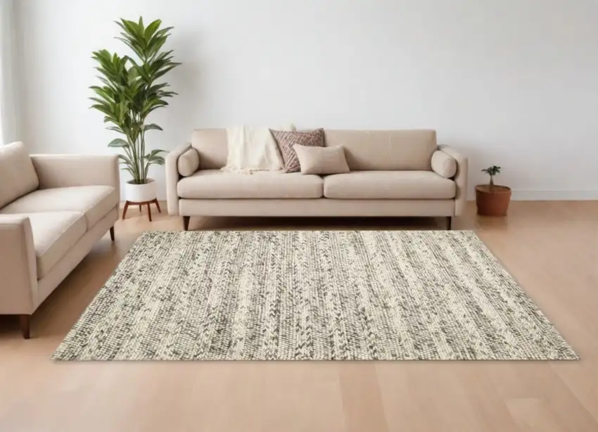 Wool Grey Area Rug Photo 2