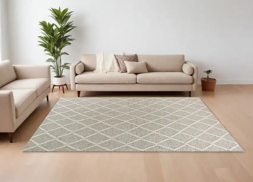 Wool Grey Area Rug Photo 1