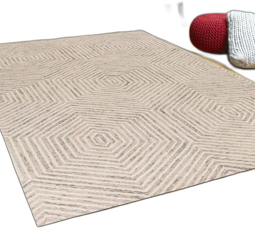 Wool Ivory Area Rug Photo 4