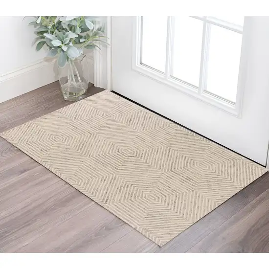 Ivory Wool Hand Tufted Area Rug Photo 1