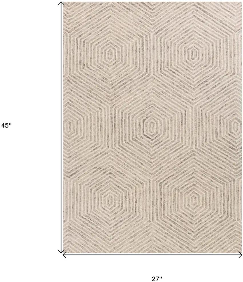 Ivory Wool Hand Tufted Area Rug Photo 3