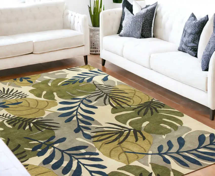 Wool Ivory  Area Rug Photo 1