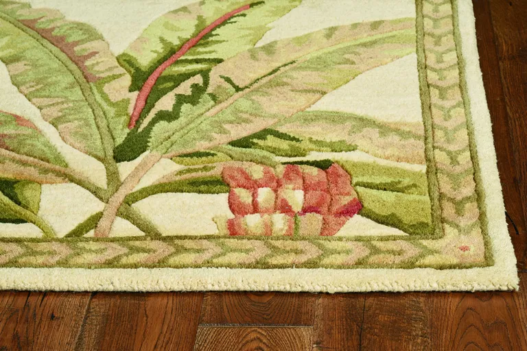 Wool Ivory  Area Rug Photo 4