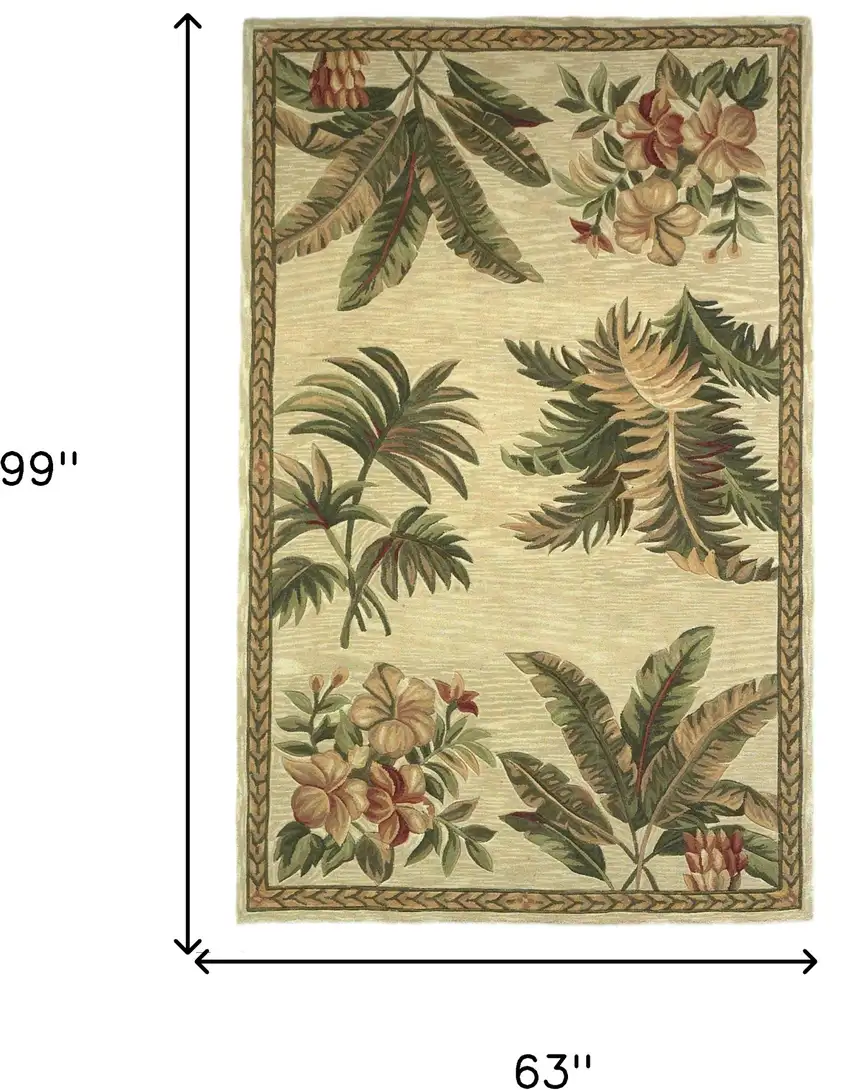 Wool Ivory  Area Rug Photo 3