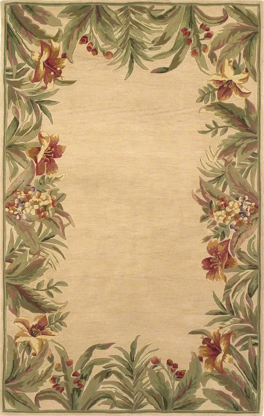 Wool Ivory  Area Rug Photo 1