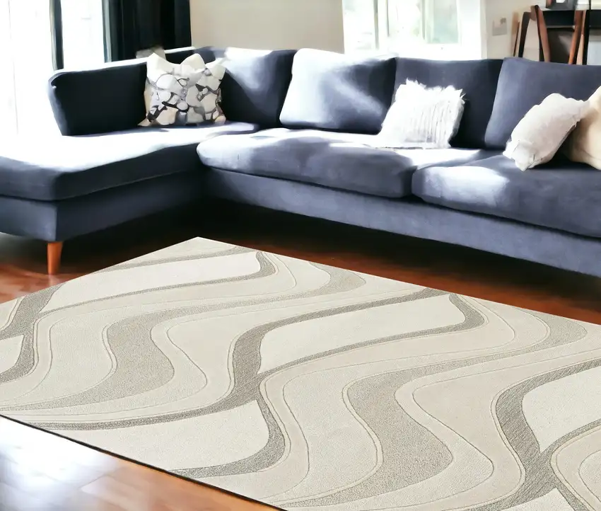 6 Wool Ivory  Area Rug Photo 1