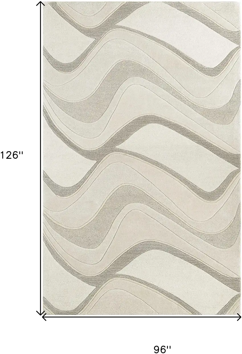 6 Wool Ivory  Area Rug Photo 3