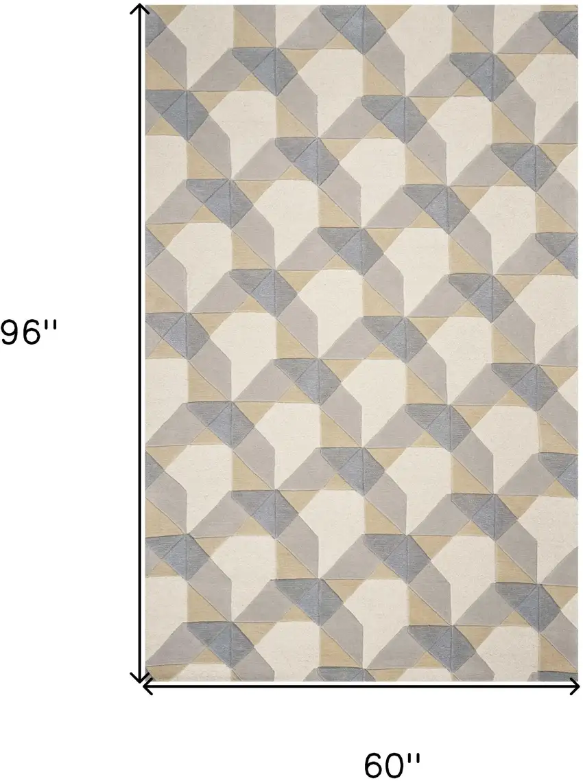Wool Ivory Or Grey Area Rug Photo 3