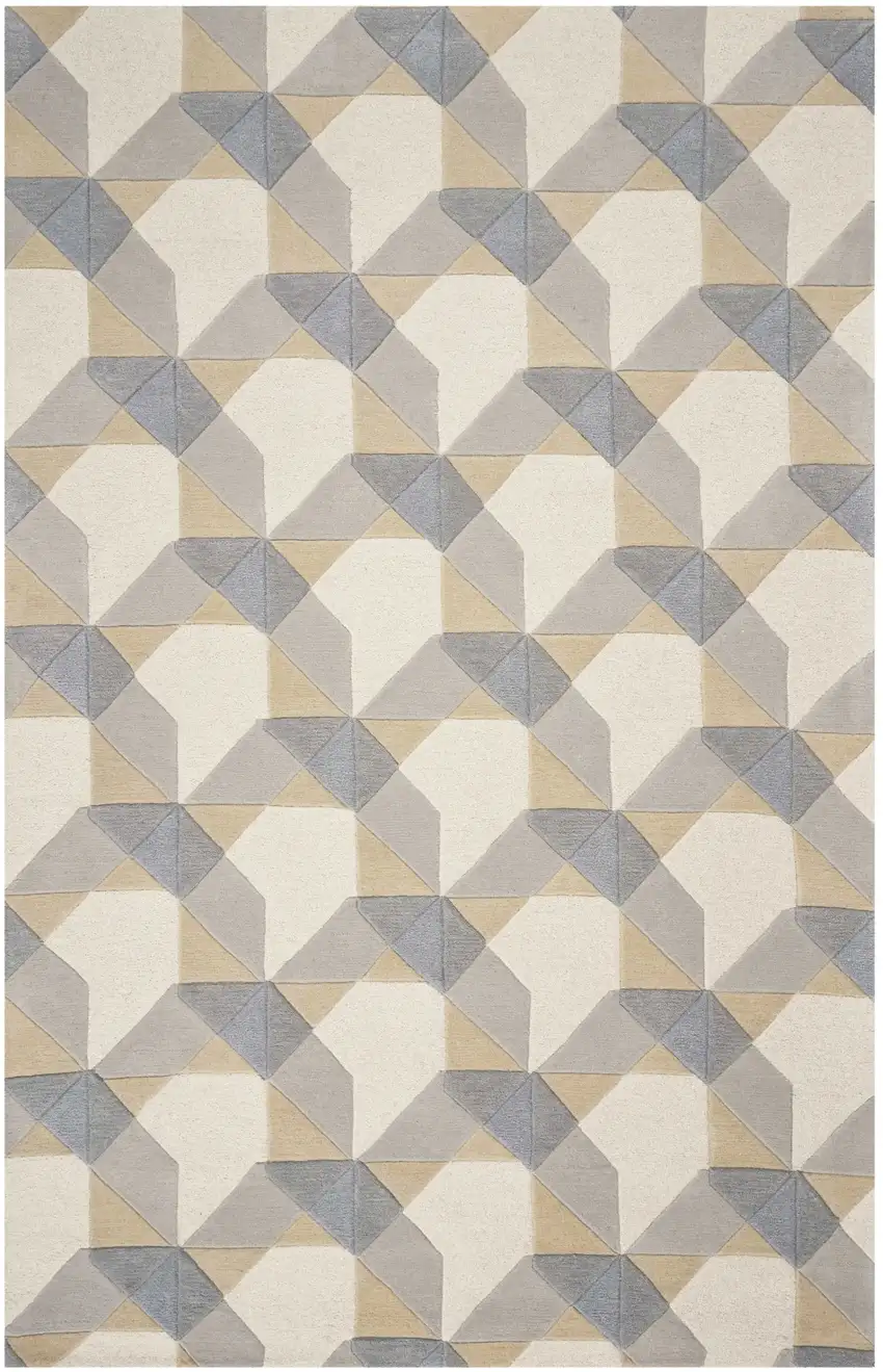 Wool Ivory Or Grey Area Rug Photo 2
