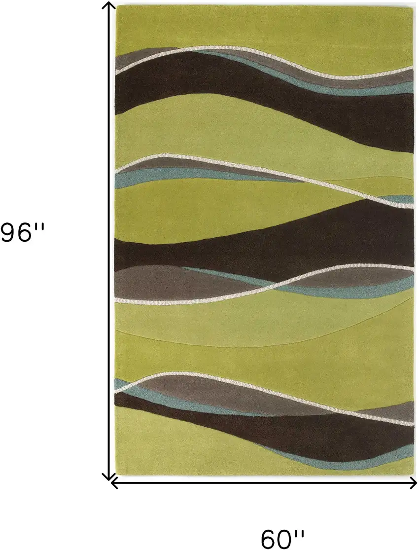 Wool Lime Or  Mocha Area Rug Photo 3