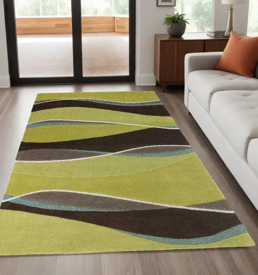 Wool Lime Or  Mocha Area Rug Photo 1