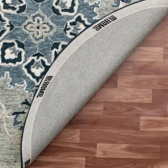 Wool Medallion Hand Tufted Round Rug Photo 8