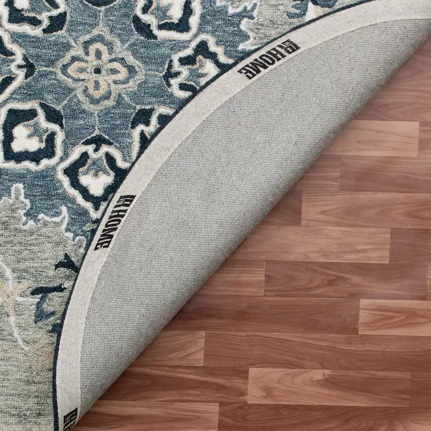 Wool Medallion Hand Tufted Round Rug Photo 8