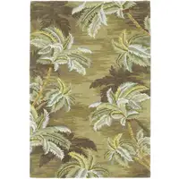 Photo of Wool Moss Green Palm Trees Area Rug