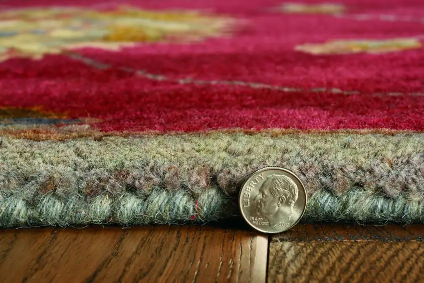 6 Wool Red Area Rug Photo 3