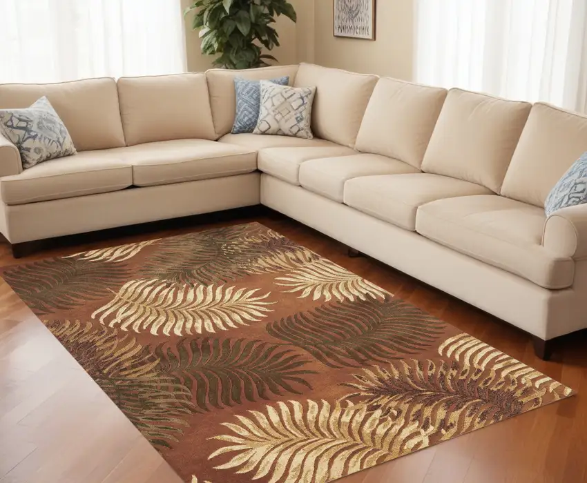 Wool Rust Area Rug Photo 1