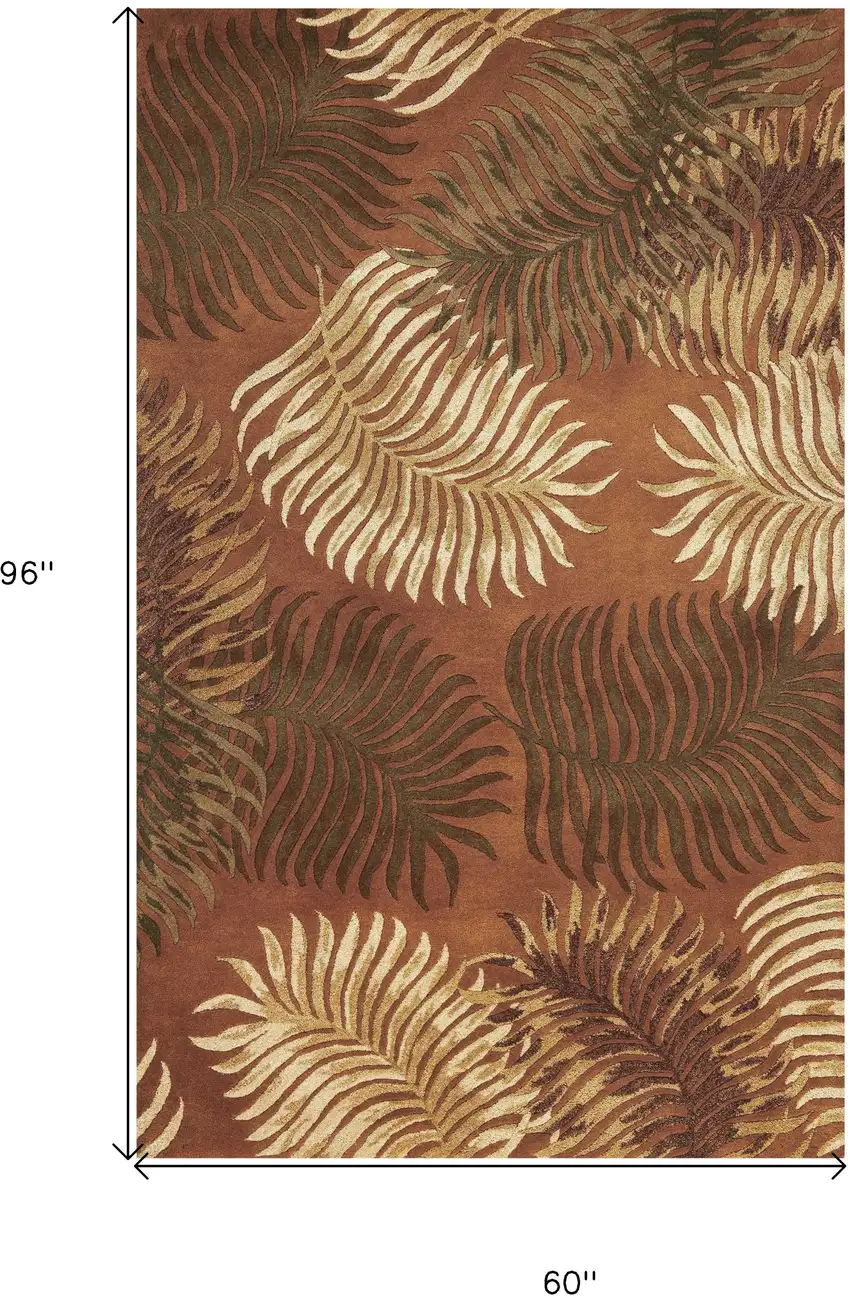 Wool Rust Area Rug Photo 3