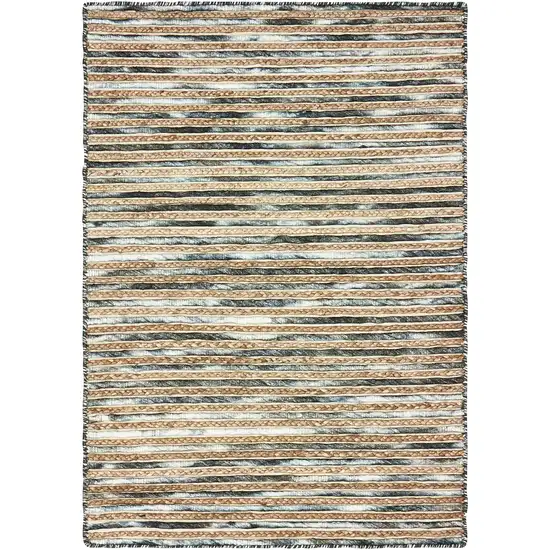Wool Striped Hand Braided Area Rug Photo 2