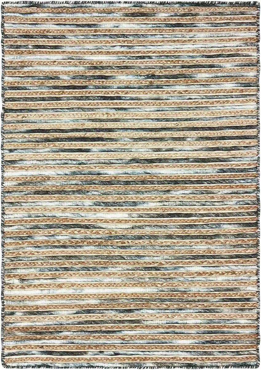 Wool Striped Hand Braided Area Rug Photo 2