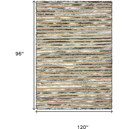 Wool Striped Hand Braided Area Rug Photo 3