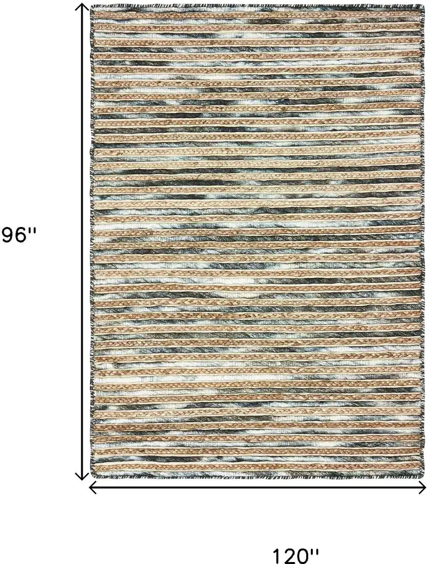 Wool Striped Hand Braided Area Rug Photo 3