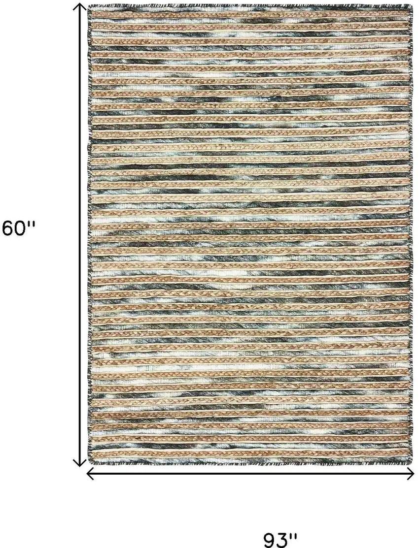Wool Striped Hand Braided Area Rug Photo 3