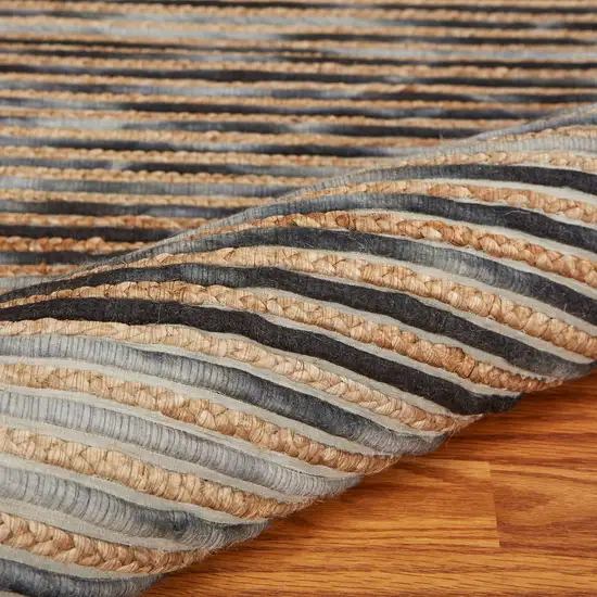 Wool Striped Hand Braided Area Rug Photo 8