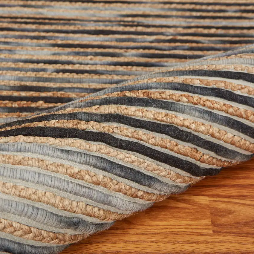 Wool Striped Hand Braided Area Rug Photo 8