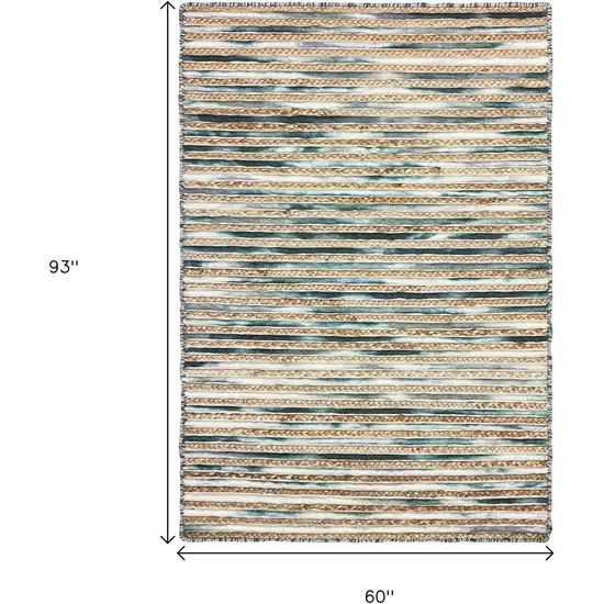 Wool Striped Hand Braided Area Rug Photo 3