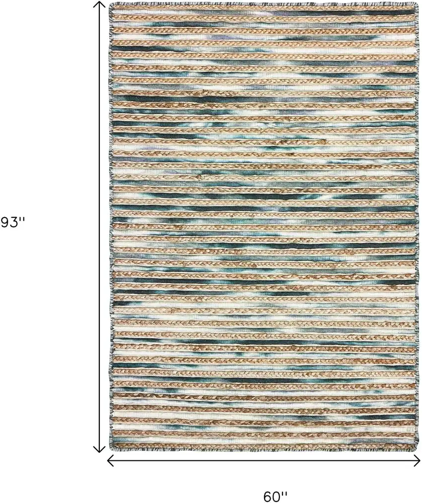 Wool Striped Hand Braided Area Rug Photo 3