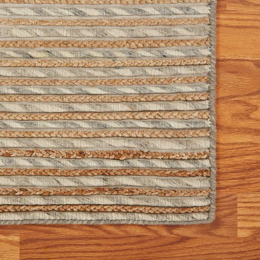 Wool Striped Hand Braided Area Rug Photo 9