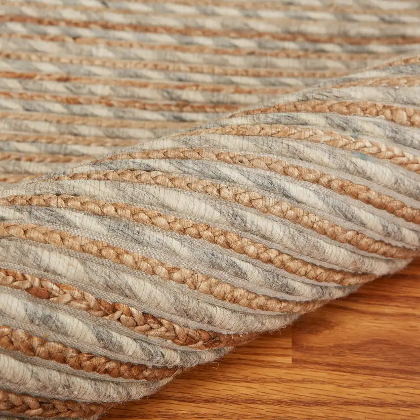 Wool Striped Hand Braided Area Rug Photo 7
