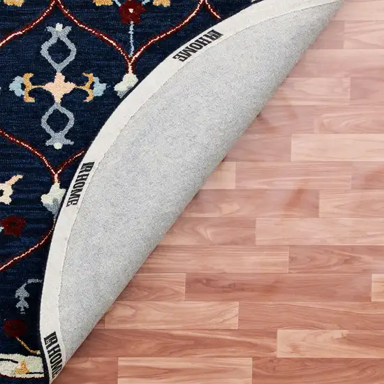 Wool Trellis Hand Tufted Round Rug Photo 9