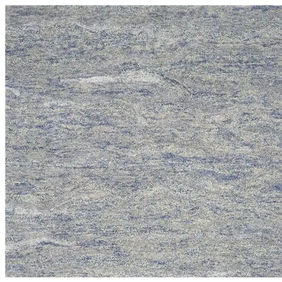 Blue And Beige Wool Abstract Hand Tufted Area Rug Photo 3