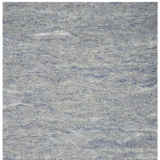 Blue And Beige Wool Abstract Hand Tufted Area Rug Photo 4