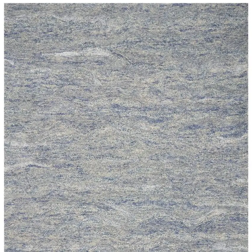 Blue And Beige Wool Abstract Hand Tufted Area Rug Photo 4