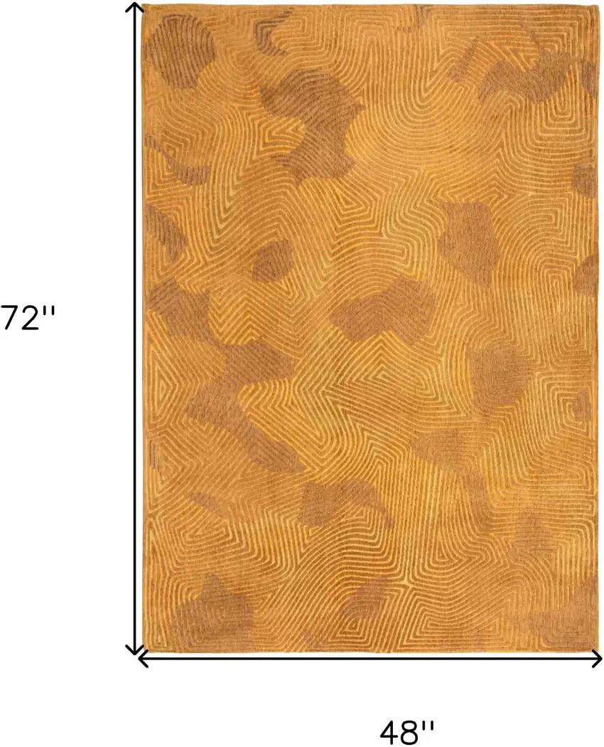 Yellow Abstract Non Skid Area Rug Photo 3